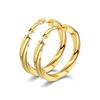 Bestyle Hoop Earrings Ladies Link Earrings Big Stainless Compatible with Metal Allergies Both Ears 30mm Gold Thick Simple Popularity Accessories