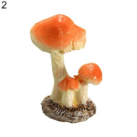 Realistic Mushroom Toadstool Miniature Ornament Fairy Garden Terrarium Dollhouse Decor for Bonsai Terrariums
