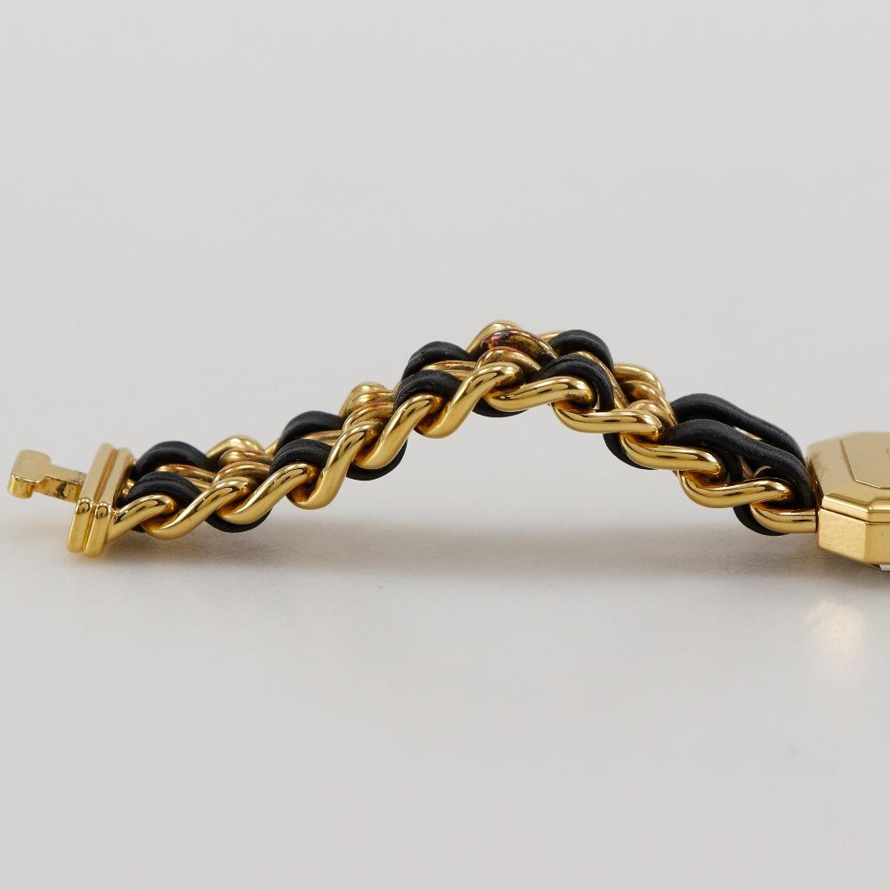 Chanel Часы Premiere S H0001 черный циферблат Позолоченные/кожаные Кварцевые Аналоговый дисплей Женские Б/У