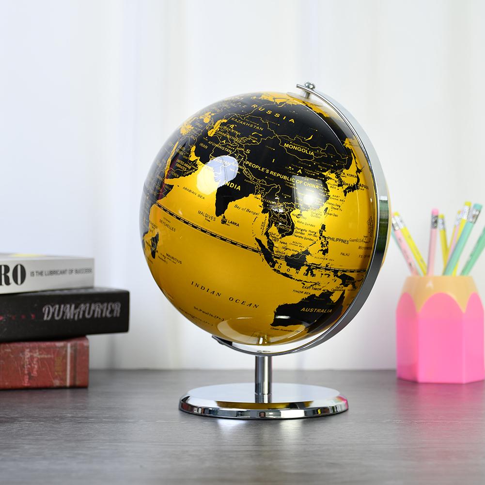 360 Degree Rotating Desktop Toy World Globe Blue Administrative Globe for Desk Decoration Boy Kids Gifts Education Tools