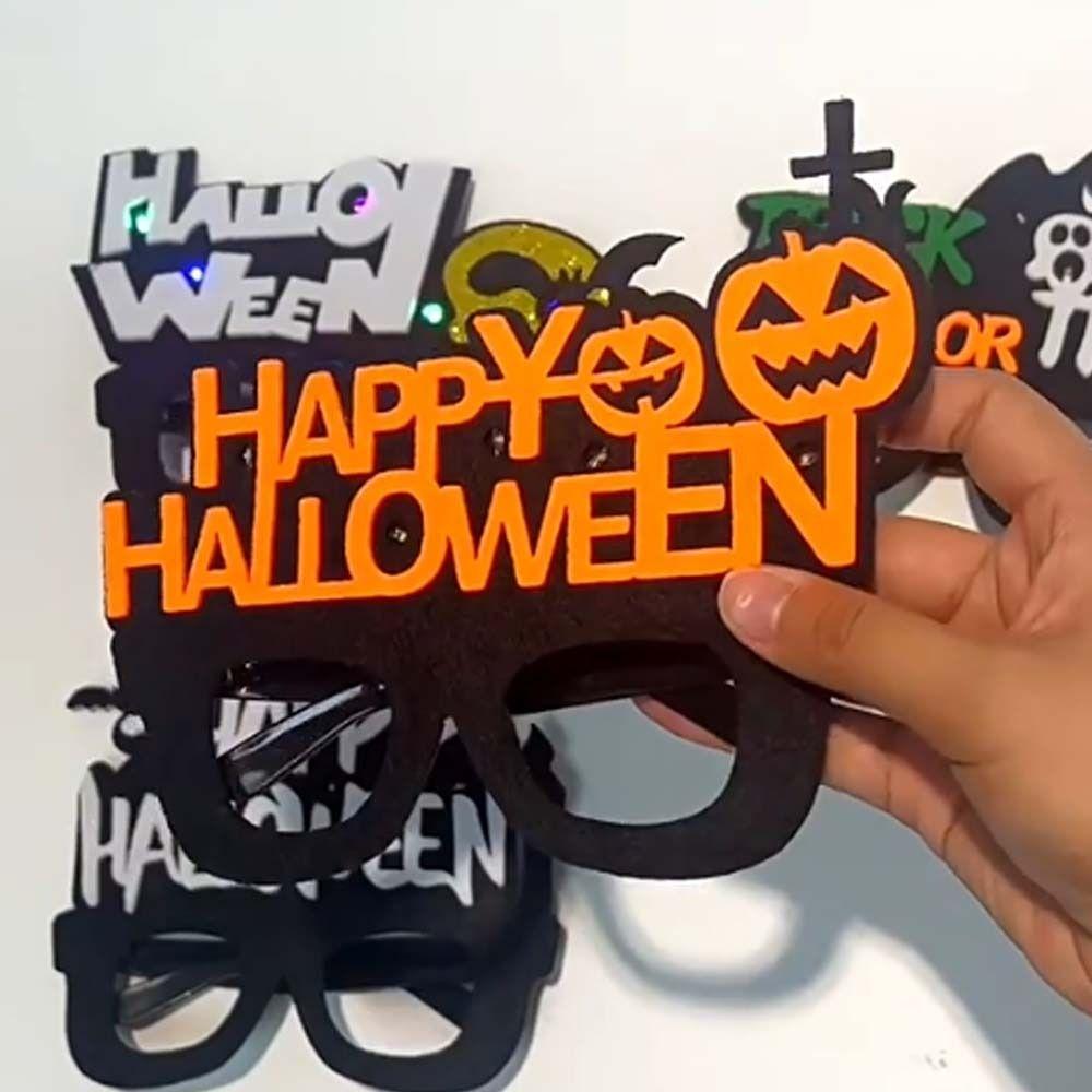 Felt Halloween Luminous Glasses LED Halloween Eyewear Frame Festival Pumpkin Glasses Men