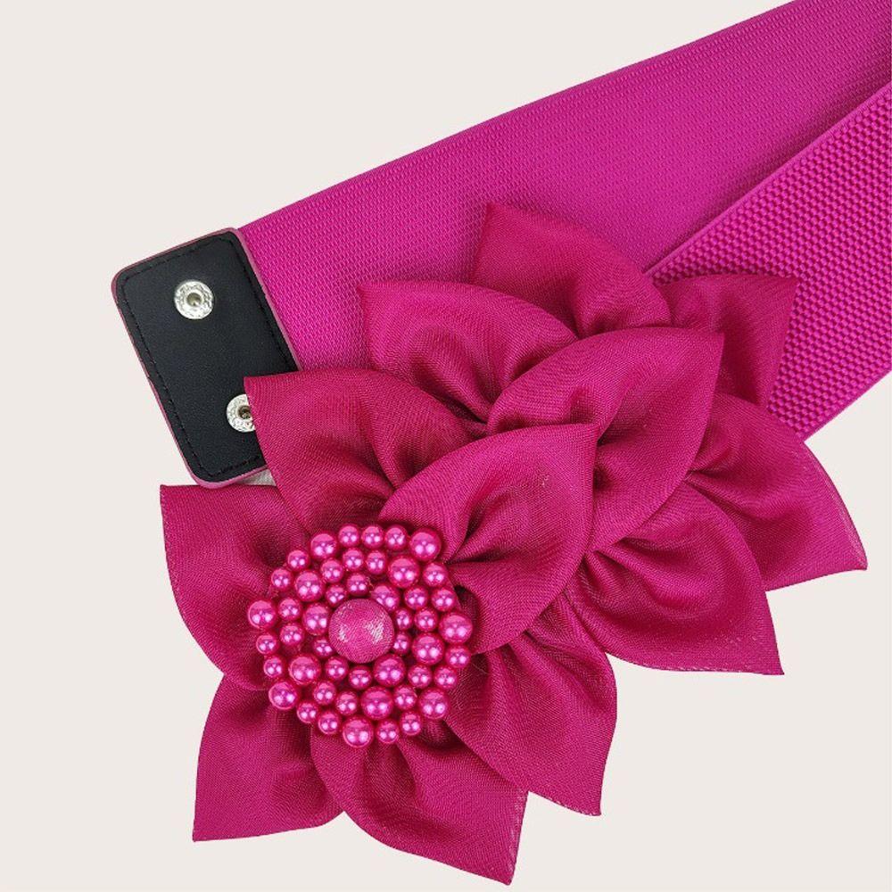 Повседневный эластичный пояс с цветочным украшением, модный пояс, женский пояс