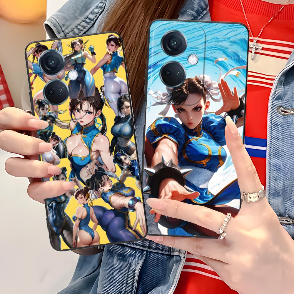 Чехол для телефона Street Fighter Chunli для OPPO Reno 14 13 12 11 10 9 8 7 6 5 F T Pro 5G Цветная Печать Чехол Чехол Красивый Роскошный