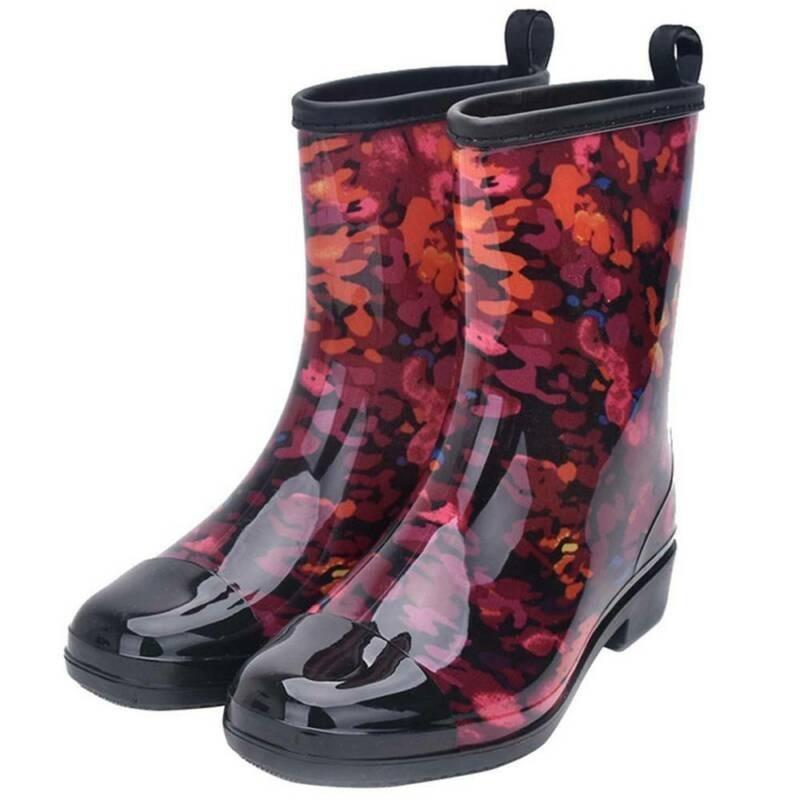 Женские резиновые дождевые сапоги с цветочным принтом, водонепроницаемые, фестивальные, веллингтоны, противоскользящая дождевая обувь