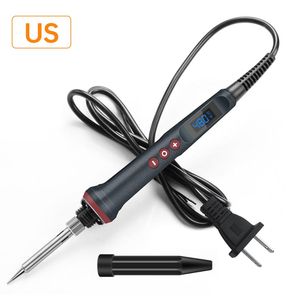 90 Вт AC110 В/220 В Электрический паяльник Регулируемая постоянная температура Быстрый нагрев Портативная паяльная станция Комплекты