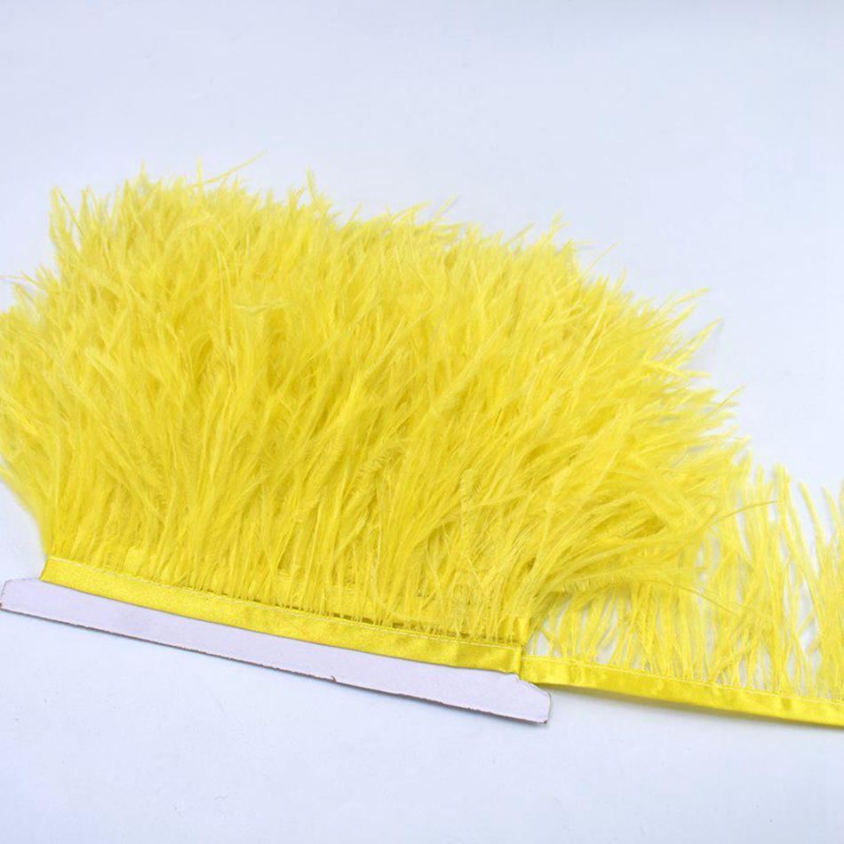 100CM Natural Ostrich Feather Trim Ribbon Crafts DIY Boho Wedding Dresses Sewing White Plume Tape Party Home Decoration