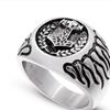 Vintage Viking Rune Signet Scandinavn Rings for Men Domineering Punk Nordic Amulet Jewelry Wholesale