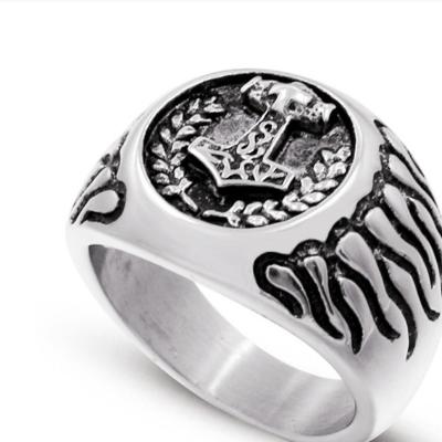 Vintage Viking Rune Signet Scandinavn Rings for Men Domineering Punk Nordic Amulet Jewelry Wholesale