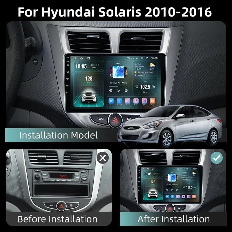 Android 13 Carplay Car Radio for Hyundai Solaris Verna Accent 1 2010 - 2016 Multimedia Player 2 Din GPS 4G DVD Head Unit