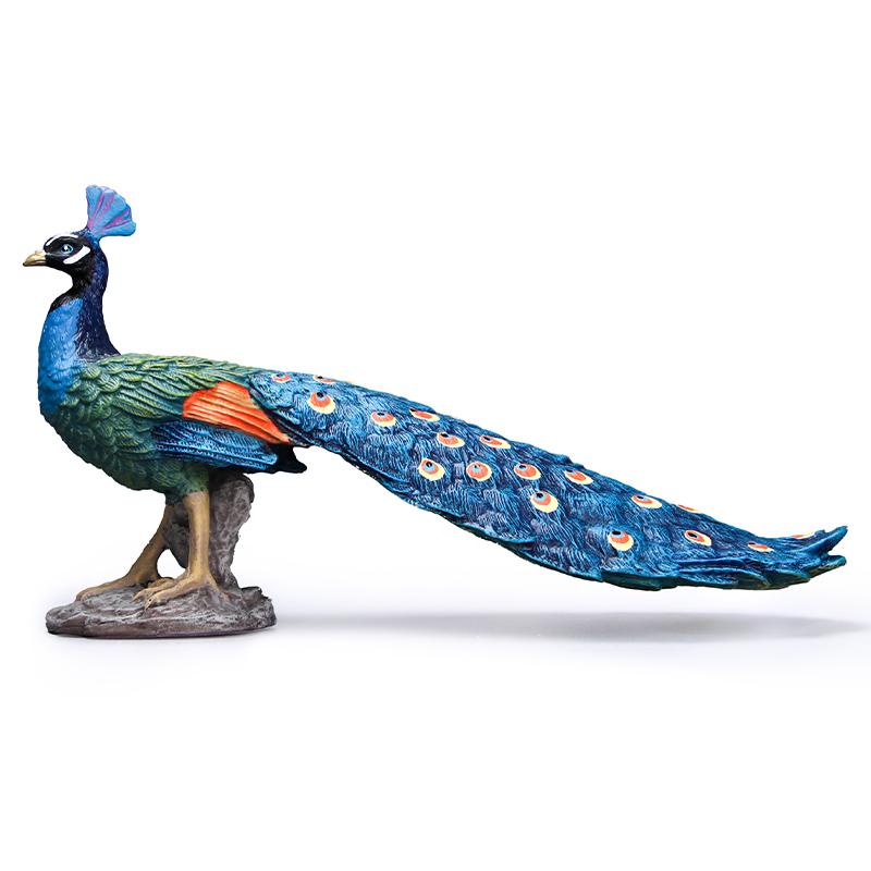 Realistic Peacock Miniature Plaything Children-Friendly - Handcrafted Animal Collector, Learning-Enhancing Nature Learning Celebration Present with
