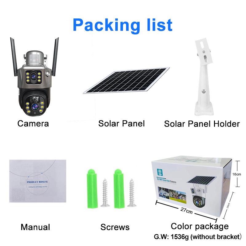 Wireless Solar-Powered Outdoor Night Vision Surveillance Camera with Low Power Consumption
