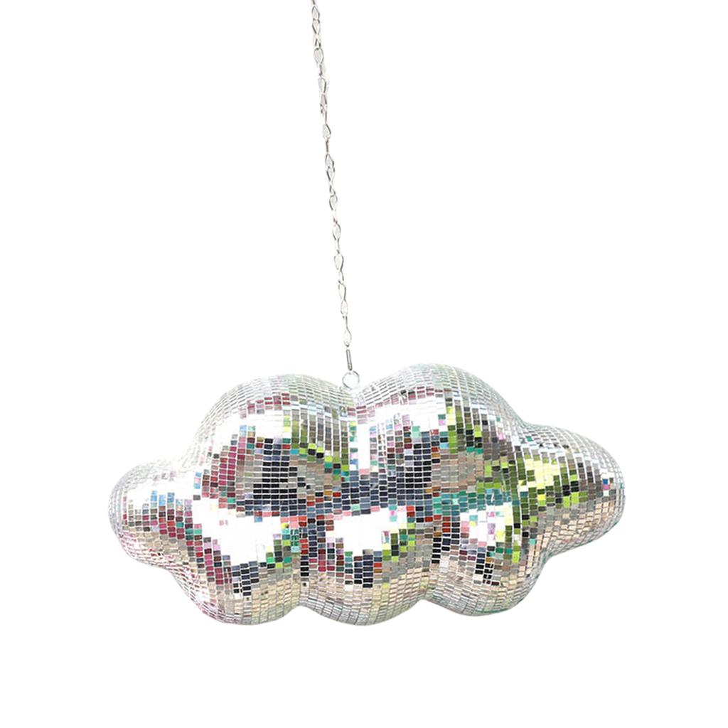 Ретро Облако Форма Диско Шары Подвесное Украшение Светоотражающие Зеркальные Шары с Цепочкой для Фестивальных Вечеринок и Декораций для Мероприятий