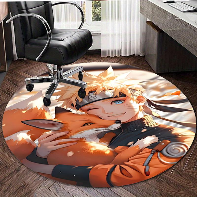 1pc NARUTO Design Printed Area Round Carpet for Bedroom Living Room Home Decor Rugs Mat Non Slip Mat Rug for Bedside