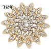 Backpack Decoration Pin Sparkling Rhinestone Sunflower Brooch, Golden Plated Floral Lapel Vintage Flower Brooch Pin, Dainty Clothing Jewelry Accessory