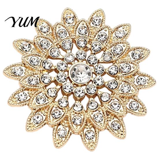 Backpack Decoration Pin Sparkling Rhinestone Sunflower Brooch, Golden Plated Floral Lapel Vintage Flower Brooch Pin, Dainty Clothing Jewelry Accessory