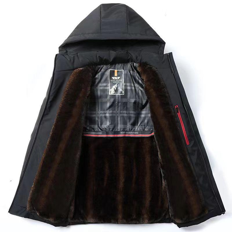 Slim Fit Casual Detachable Warm and Plush Thick Winter Hooded Jacket