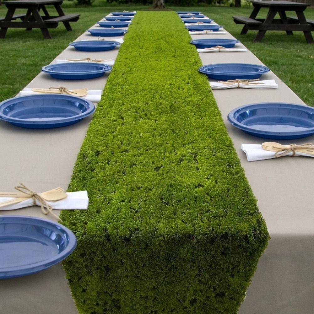 Green Turf Table Runner Width 30cm Simulation Moss Tablecloth Moss Table Runner  Outdoor Party
