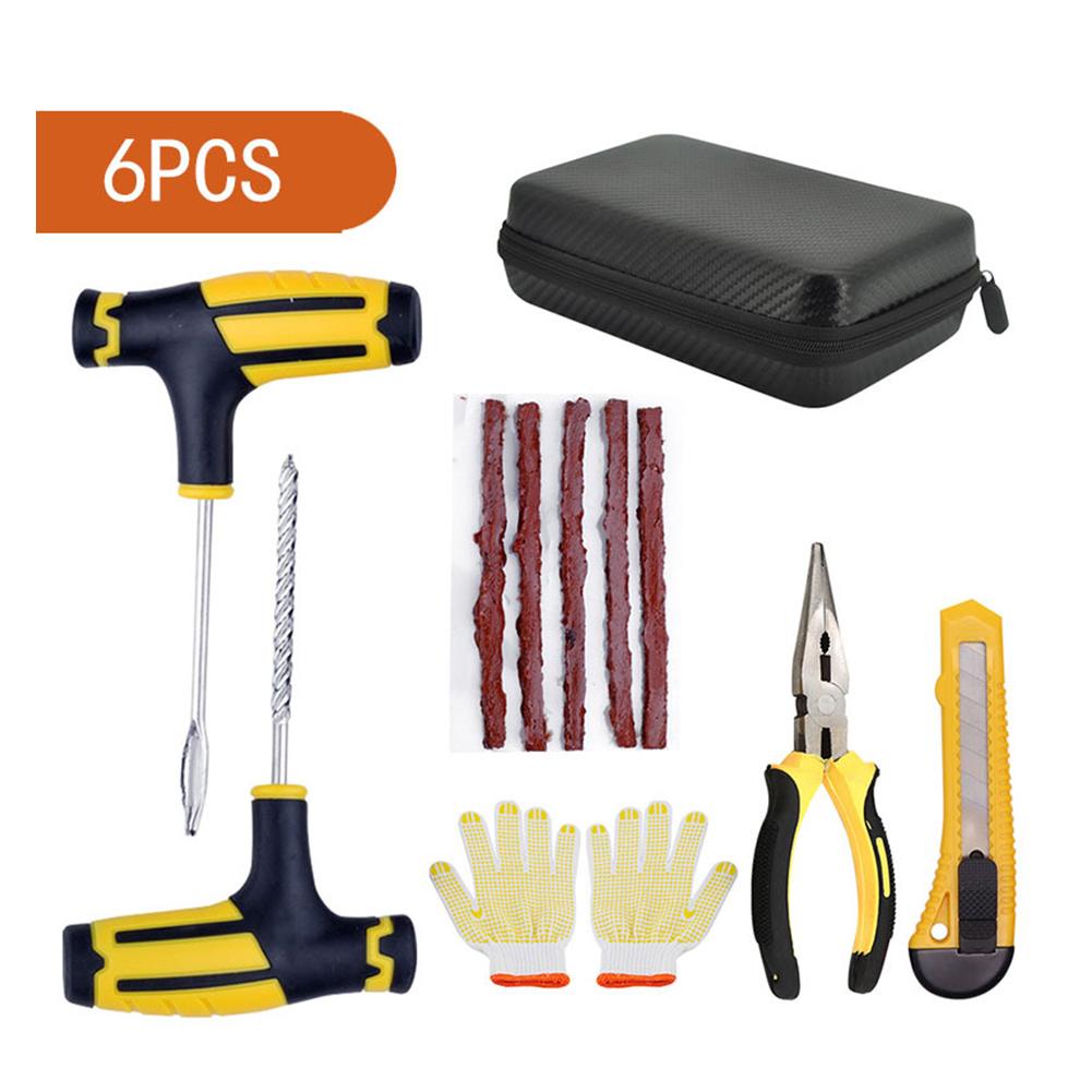 Комплект для ремонта автомобильных шин, набор инструментов для прокола бескамерной шины, набор инструментов для установки шипов на мотоцикл, вакуумный гвоздь с магнитным фонариком, датчик-датчик