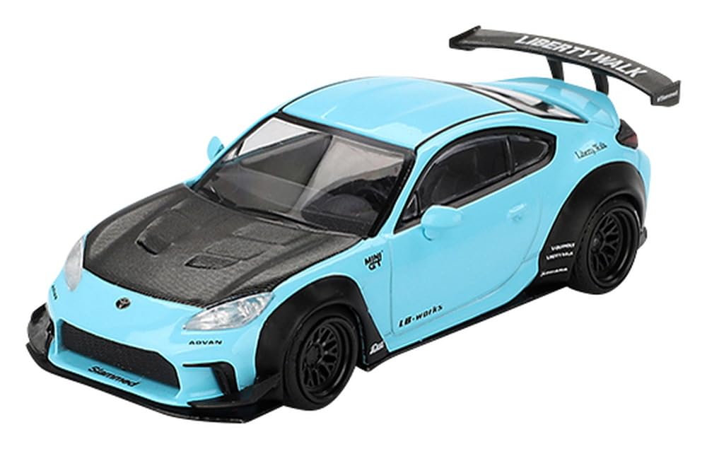 MINI GT Scale Toyota GR86 Baby Blue Finished Model 1/64 LBNation (Left-Hand Drive) MGT00873-BL
