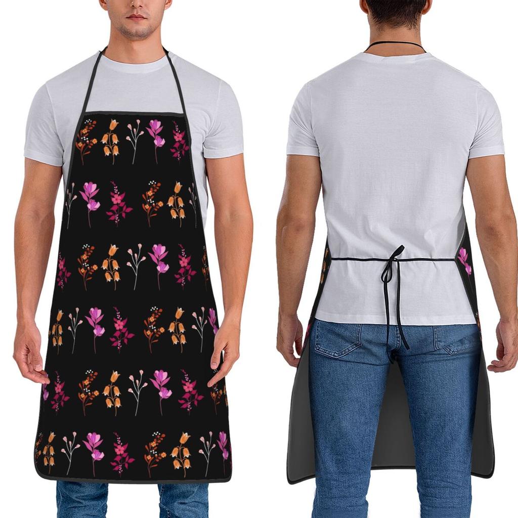 Floral Femme Flowers. Lesbian Pride Apron Chef Cuisine Tablier Sleeveless Bib Kitchen Cleaning Pinafore for Women Men Gardening