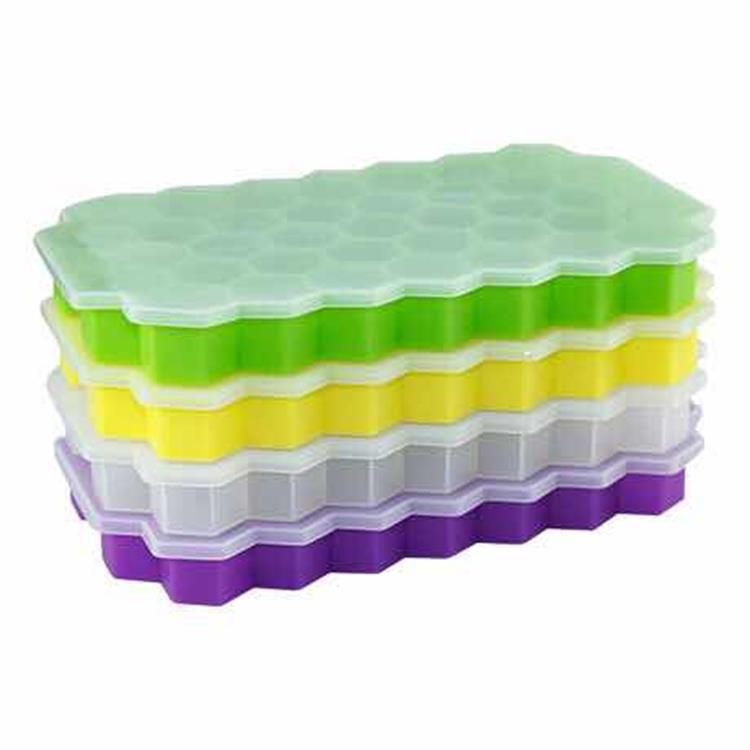 37-Cell Silicone Honeycomb Ice Cube Tray with Lid, Easy-Release DIY Mold