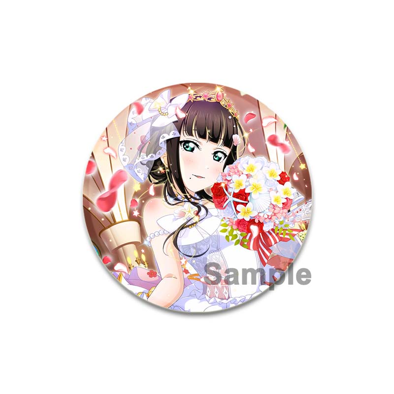 32/44/58mm LoveLive!SuperStar!!Ping An Pansy Tang Coco Round Brooch Clothing Lapel Pin Souvenir Soft Button Decorative Hat Badge