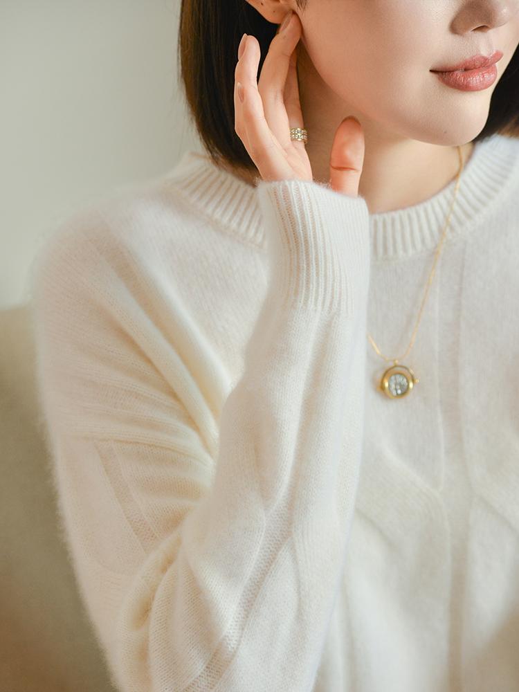 Женский кашемировый свитер Qinghe кашемир 30% кашемир 70% шерсть осенне-зимний кашемировый пуловер мягкий и теплый