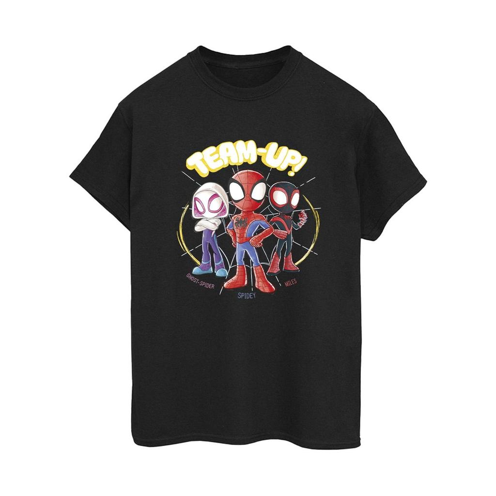 Marvel Womens/Ladies Spidey And His Amazing Friends Sketch Cotton Boyfriend T-Shirt