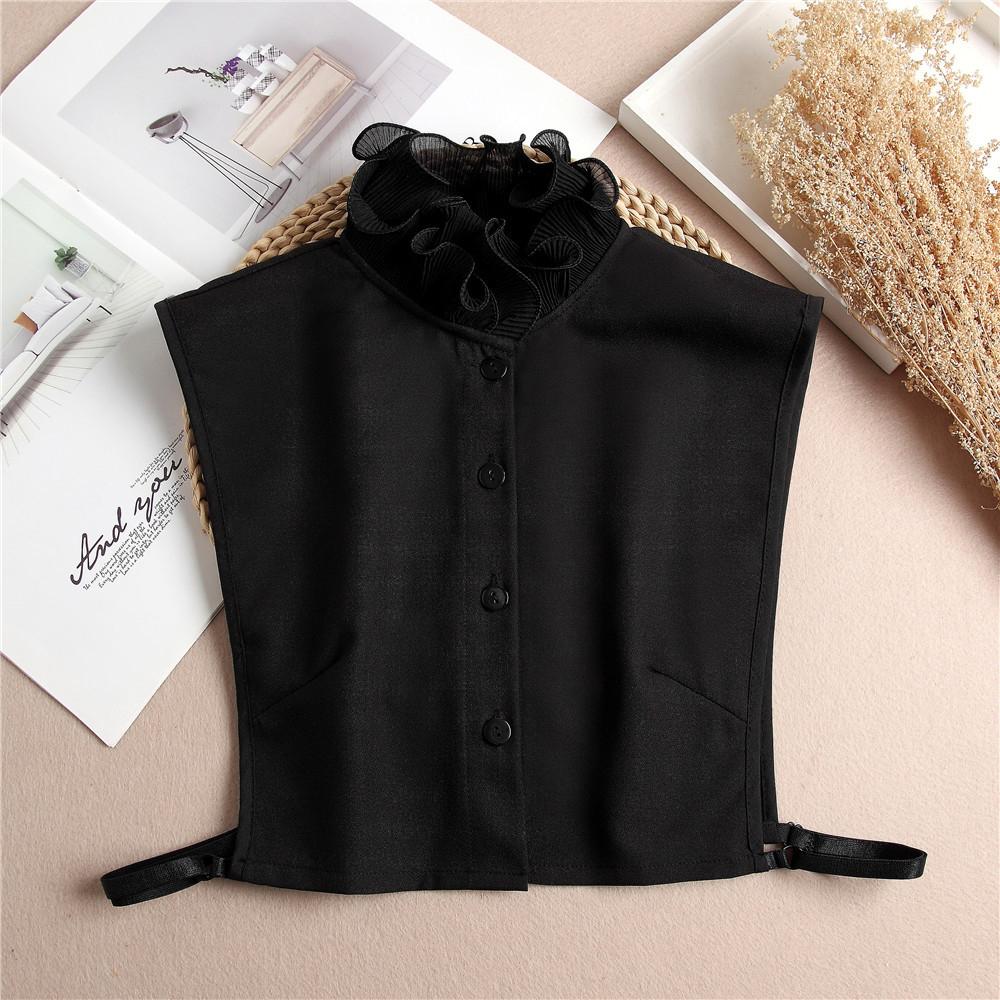 2023 Shirt Fake Collar Lace Black White Shirt Detachable Collar Suit Men Female Shirt Lapel Top Summer Thin Cool Fake Collar