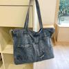 Fashion And Foreign Denim Portable Tote Bag Autumn And Winter Tide Retro Large-Capacity Shoulder Messenger Bag