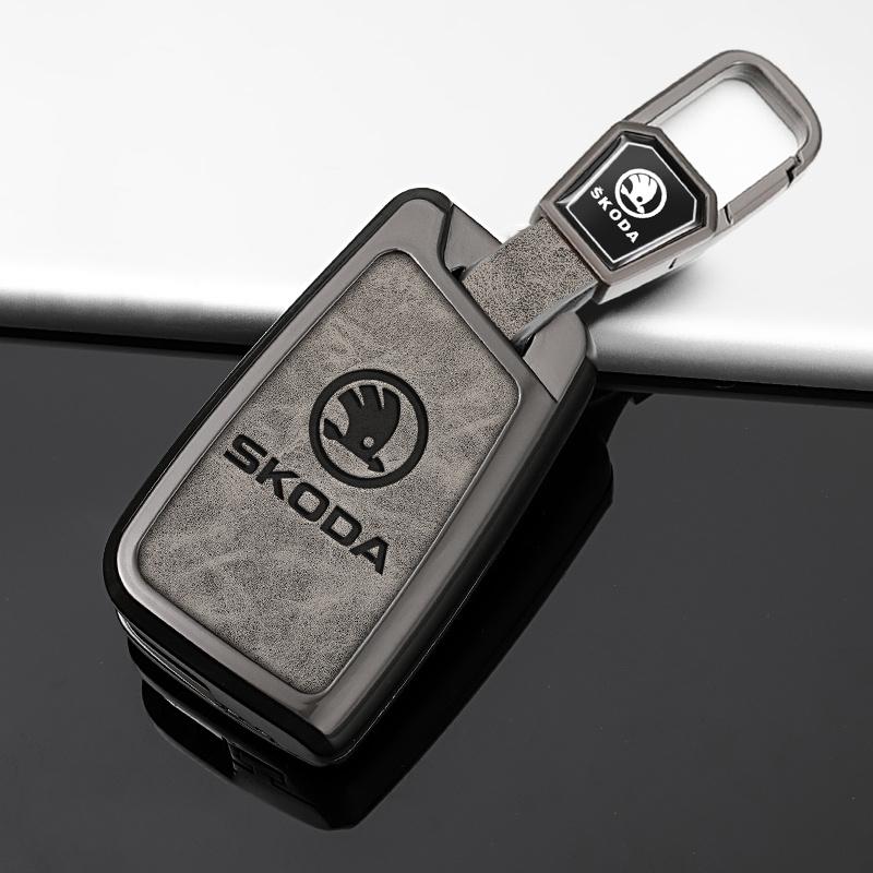 Car Flip Remote Key Fob Case Cover Protector Shell Bag For Skoda Octavia A5 A7 Fabia Superb Kodiaq Karoq Keychain Accessories