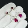 Beautiful Kashmir Ruby, Red Garnet Gemstone Earrings, 925 Sterling Silver Earring, Handmade Boho Silver Jewelry Dangle Earrings, Easter Gifts