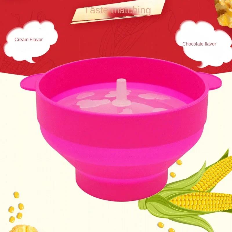 Кухонная микроволновая печь попкорн миска ведро силиконовая DIY красный попкорница с крышкой чипсы фрукты блюдо высокое качество простые инструменты