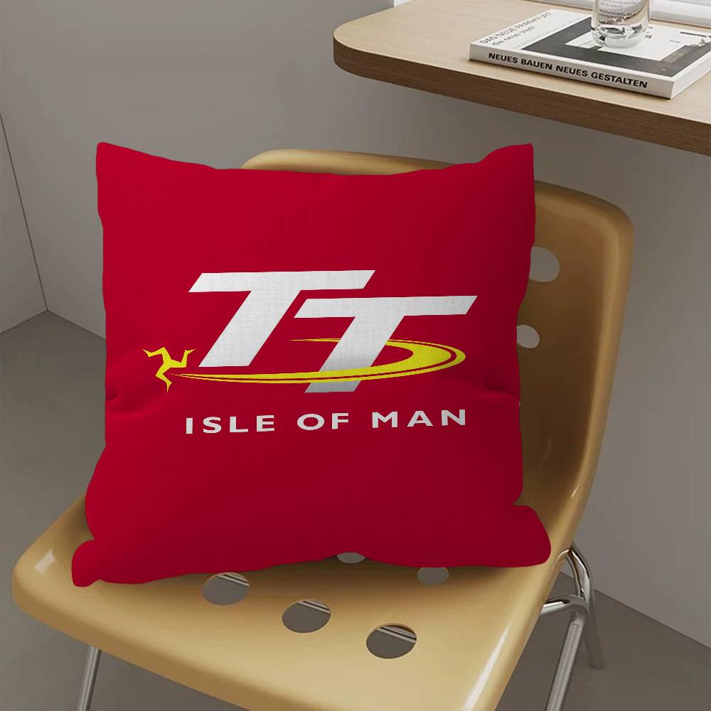 Motorcycle I-Isle Of Man Tt Cushion Cover Inches Farmhouse Decor Home Throw Pillow Covers For Couch Decorations