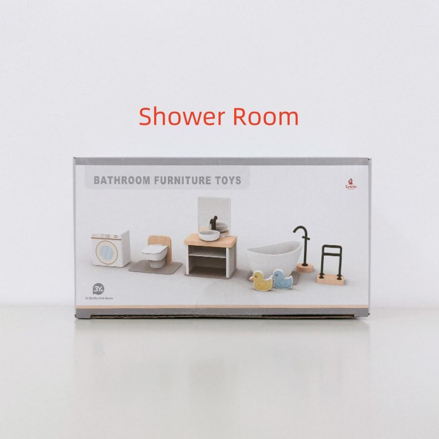 Вилла в скандинавском стиле, кукольный домик, детская игра, миниатюрная имитационная мебель, спальня, кухня, деревянные игрушки, для мальчиков и девочек