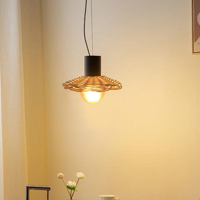 1Pc Light Cover Nordic Style Rattan Gift Living Room Ins Ceiling Lampshade Home Decor
