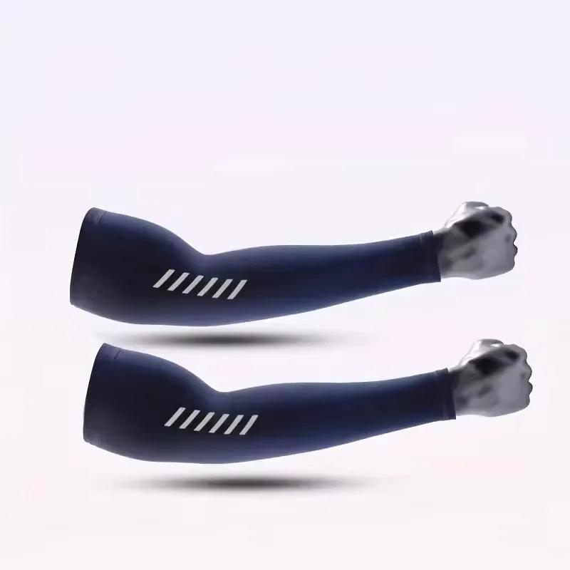 1 пара дышащих налокотников Ice Fabric с защитой от ультрафиолета для бега и охлаждения UPF 50 для фитнеса, баскетбола, спорта, велоспорта и активного отдыха