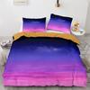 Sky Duvet Cover Set Space Night Time Universe Stars Nebulas Moon Decorative Bedding Set King Twin Size Polyester Comforter Cover
