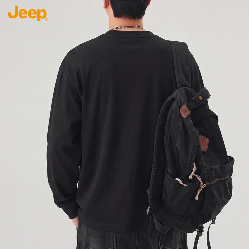 Jeep Мужская футболка с длинным рукавом и круглым вырезом