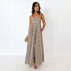 Striped Sleeveless Maxi Dress for Women Spaghetti Strap Smocked Swing Long Dress Summer Vacation Cami Sundress