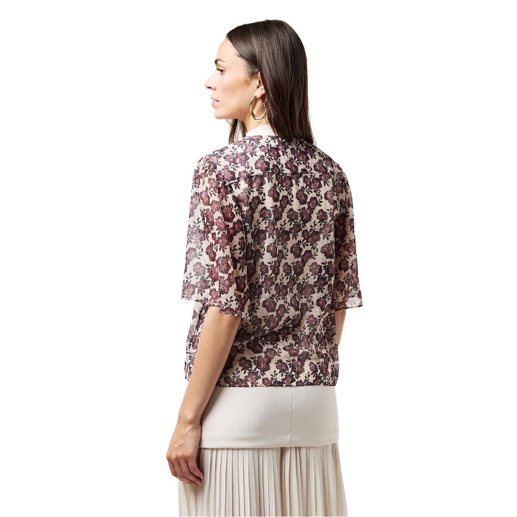 French Connection Womens/Ladies Elysian Floral Tie Neck Puff Sleeve Blouse
