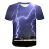 Summer Fashion Cool Lightning Graphic T Shirts Men Trend Casual Streetwear 3D Printed Leisure Sports Oversized t shirt Tops