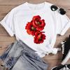 Print Fashion Watercolor Spring Flower 2024 Women Cartoon Short Sleeve Graphic T Top Summer Shirt Tshirts Female Tee T-Shirt Unisex