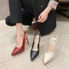 1088D Bag Head Back Empty High Heels New Pointed Head Stiletto Single Shoes Women's Korean Version Simple Temperament Sandals