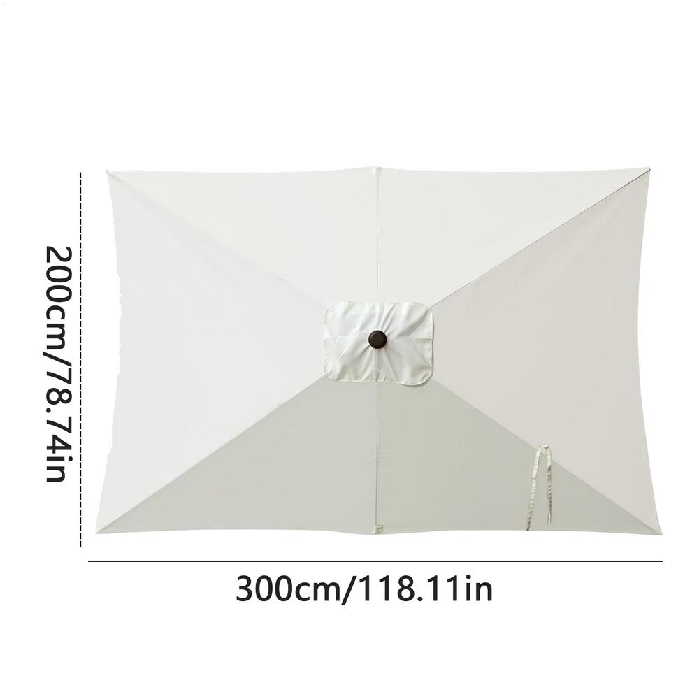 Replacement Umbrella Canopy 6.6X10 Ft Square Outdoor Shade Canopy Cover UV Protection Shade Waterproof Parasol Top Cover