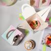 30pcs Gradients Individual Cupcake Boxes Single Cupcake Containers Cupcake Carriers with Handle Clear Window Gift Packing Box Perfect for Mother's Day