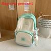 Blocked Color Fashionable Letter Pattern Student Backpack With Plush Pendant