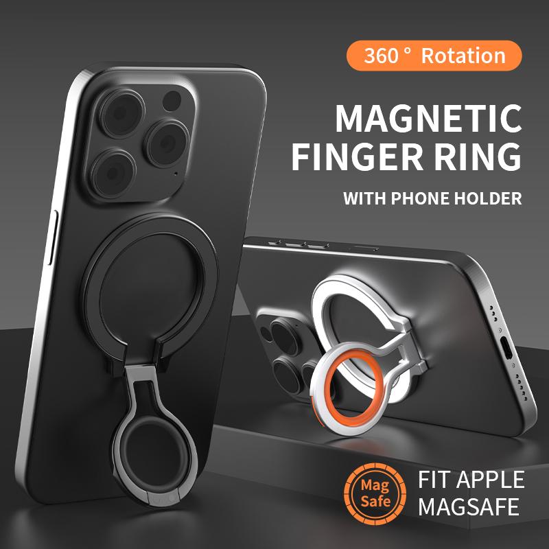 Магнитный держатель-кольцо для телефона Magsafe, перезаряжаемый, адсорбируемый на магнитный лист, вращающийся на 360°, складной, универсальный для iPhone 15