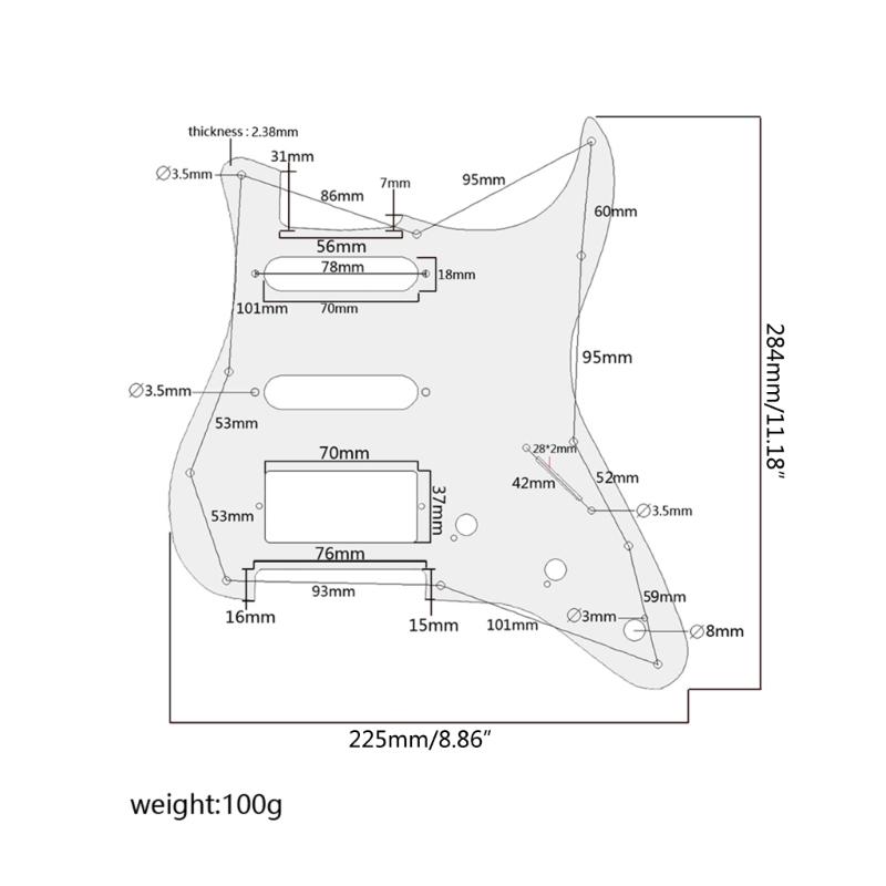 Multicolor 11Hole SSH Guitar Pickguard Scratch Plate For ST SQ Electric Guitars 3-Ply SSH Guitar Pickguard Guitar Parts