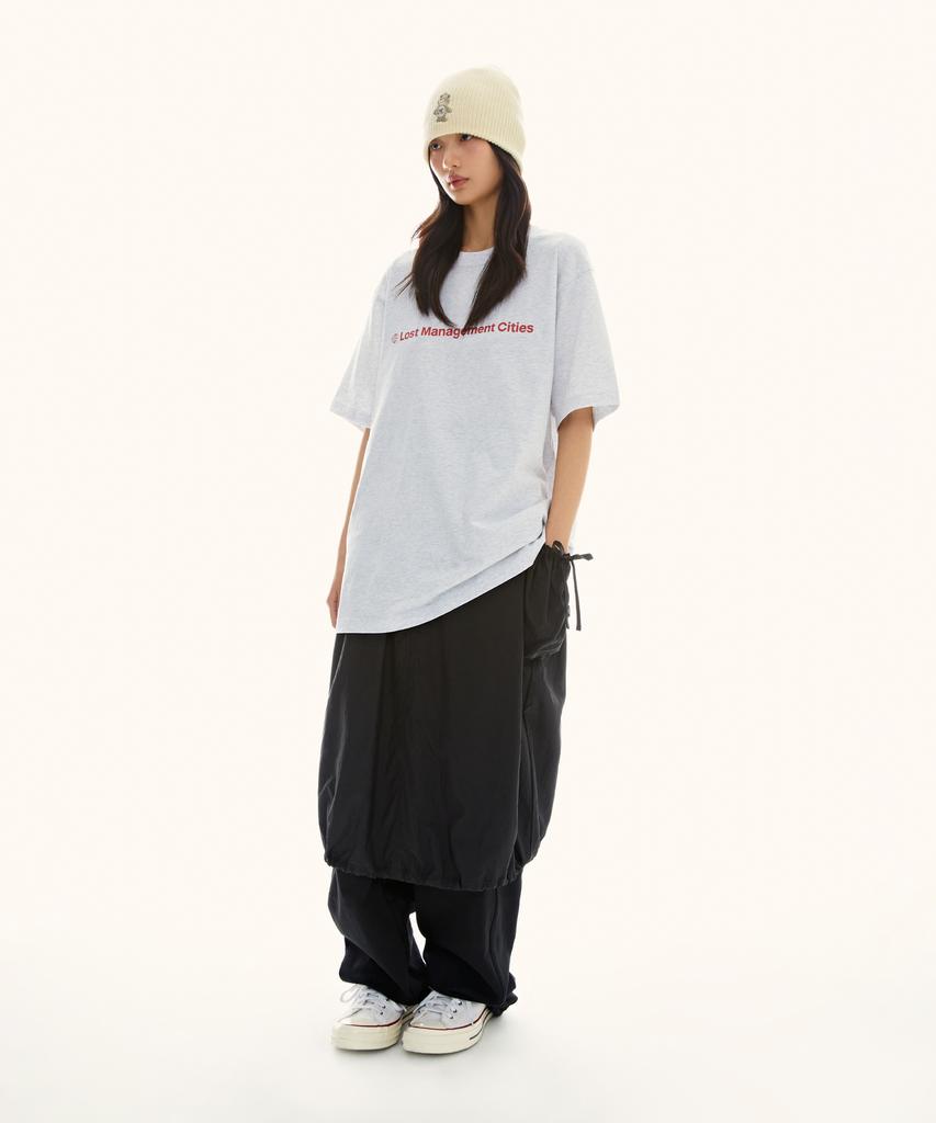Lmc Wm Ribbon Nylon Long Skirt Light Gray